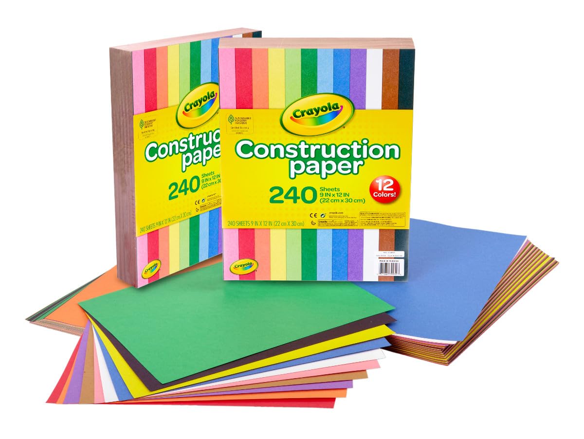 Crayola Construction Paper - 480ct (2pck), Bulk School Supplies For Kids, Teacher Classroom Must Have, Art Paper, Arts & Crafts