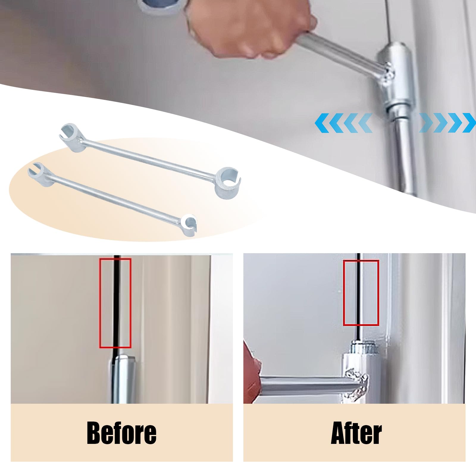 LENKEYREND Door Hinge Adjustment Tool, 14-19mm Hinges Gap Adjusting Wrench, Heavy Duty Door Hinge Repair Tool for Residential，Fire, Security, Cleanroom Doors, Ergonomic Design for Easy Repair