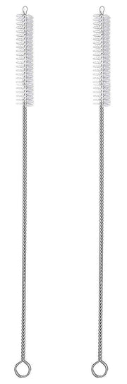 2 Drinking Straw Cleaning Brush LONG - Bristle Cleaner for Stainless Steel Drink Straws Heavy Duty Brushes For Washing Glass Silicone Metal Straws Tea Pot Spout Mini Micro Bottle