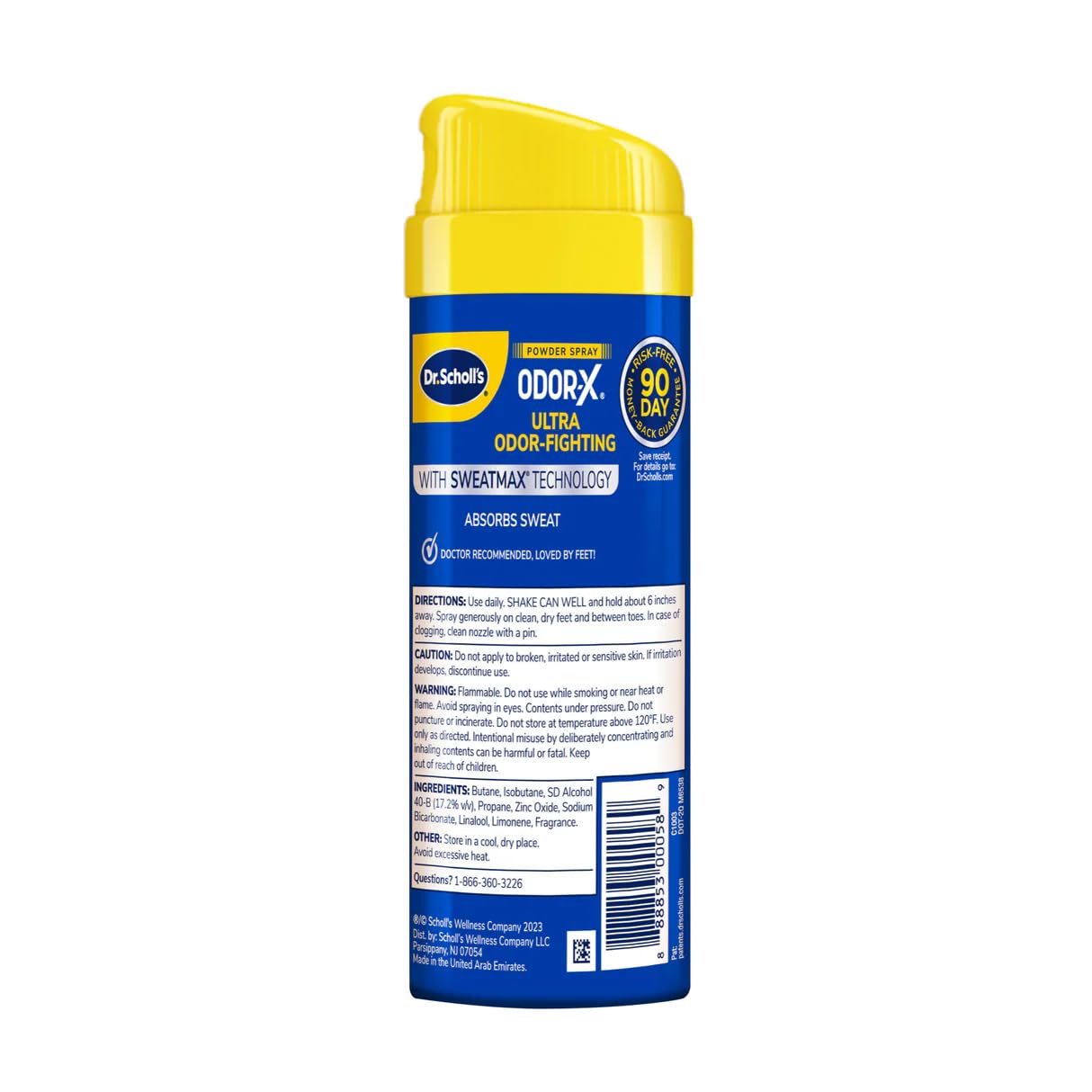Dr. Scholl's ODOR-X ULTRA ODOR-FIGHTING POWDER SPRAY, 4.7 oz // Destroys Odors Instantly - All-Day Odor Protection - Freshens Feet & Shoes