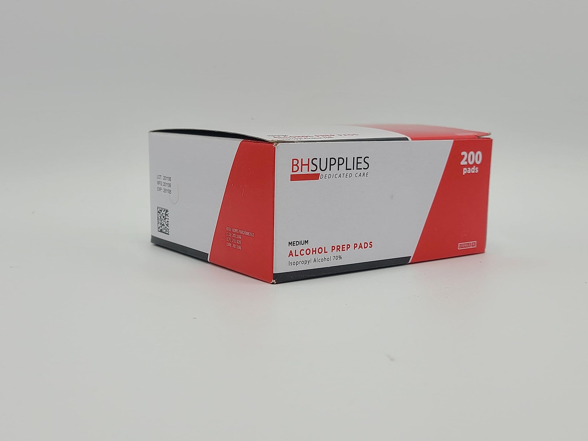BH Supplies Alcohol Prep Pad Sterile, Medium 2-Ply, 200 Count - Saturated with 70% Alcohol