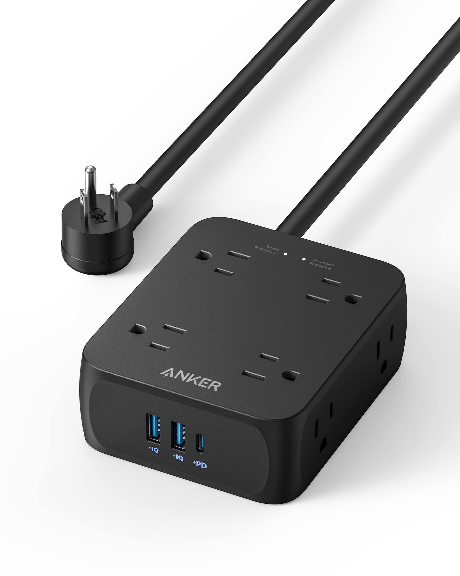 Anker Power Strip with USB Ports,5Ft,Surge Protector(2000J),8 Widely Outlet Extender with 2 USB A Ports and 1 USB C Port,Works with iPhone 15/15 Plus/15 Pro/15 Pro Max,for Home, Office, TUV Listed