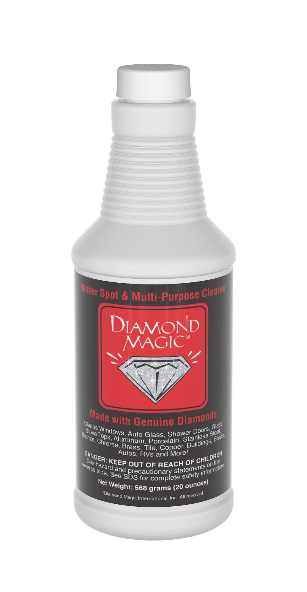 Diamond Magic - Water Spot & Multi-Purpose Cleaner (20 Ounces) Clean with The Power of Genuine Diamonds! Professional Cleaner/Hard Water Stain Remover. Made in The USA!