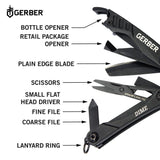 Gerber Gear Dime 12-in-1 Mini EDC Multitool - Needle Nose Pliers, Pocket Knife, Keychain, Bottle Opener - Gifts for Men, EDC Gear and Equipment - Black