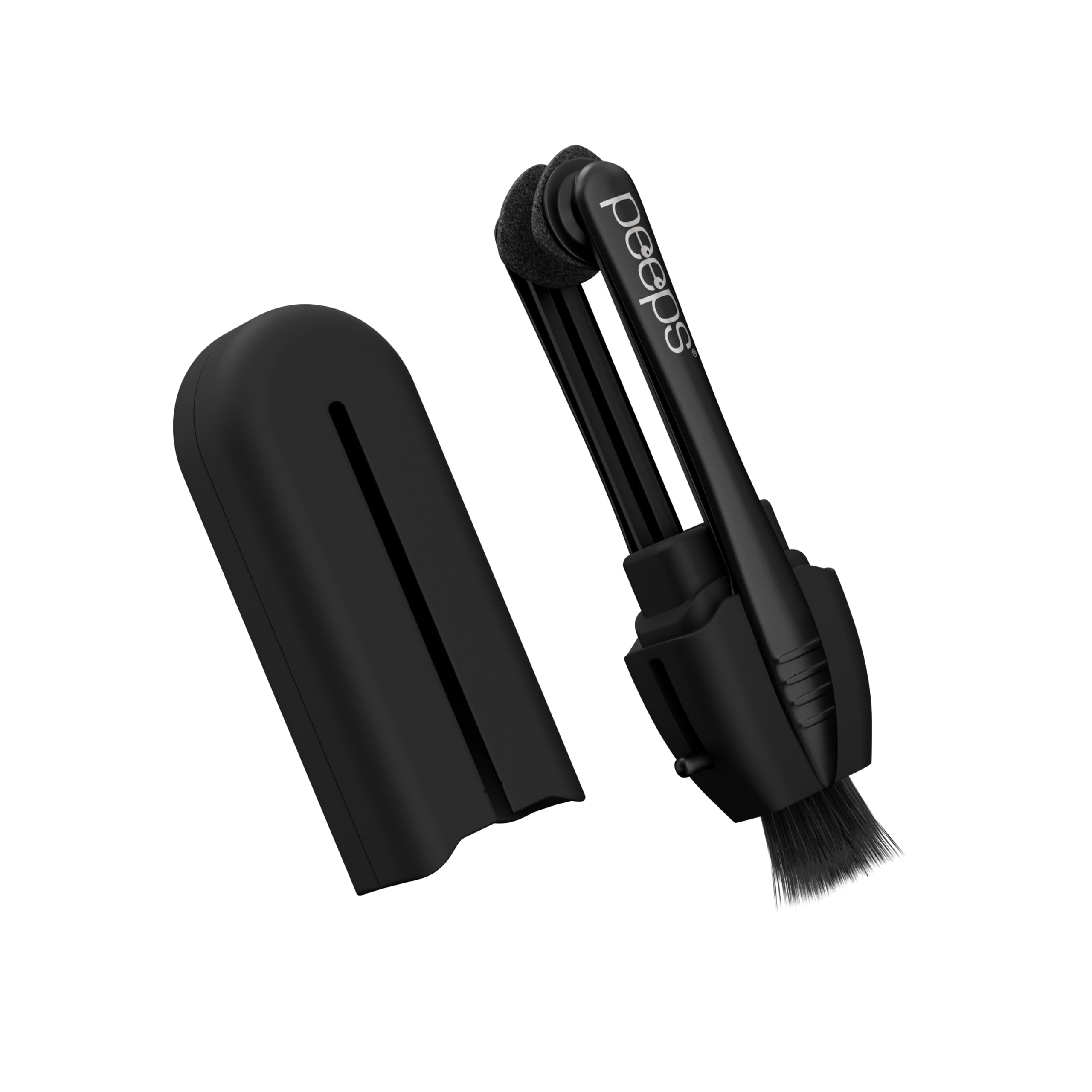 CarbonKlean Peeps Glasses Cleaner - for Eyeglasses, Reading Glasses, and More - Lens Cleaner with Carbon Microfiber Tech - Injected Black - 1 Count (Pack of 1)