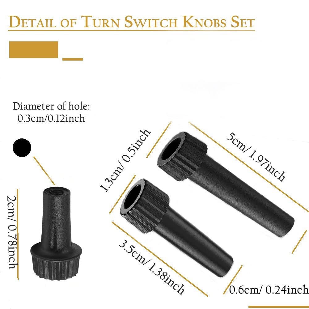 Maartla 6PCS 3 Assorted Size E26 Lamp Turn Knob On/Off Replacement, Light Lamp Turn Switch Knobs Socket Knob (6PCS-20MM+35MM+50MM)