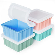 Silicone Freezer Tray for Soup Ice Cubes: 2-Cup Freezing Tray with Lid for Meal Prep - 4Pack Silicon Soup Portion Freeze Tray Make Stock Souped Ice Cube