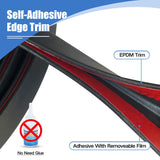 Rubber Edge Trim, Self-Adhesive Rubber Edge Trim, Edge Protector for Sheet Metal, EPDM Material, Fit 1/16"(1.6mm), Length 10Ft, Black Color, U Channel Edge Trim