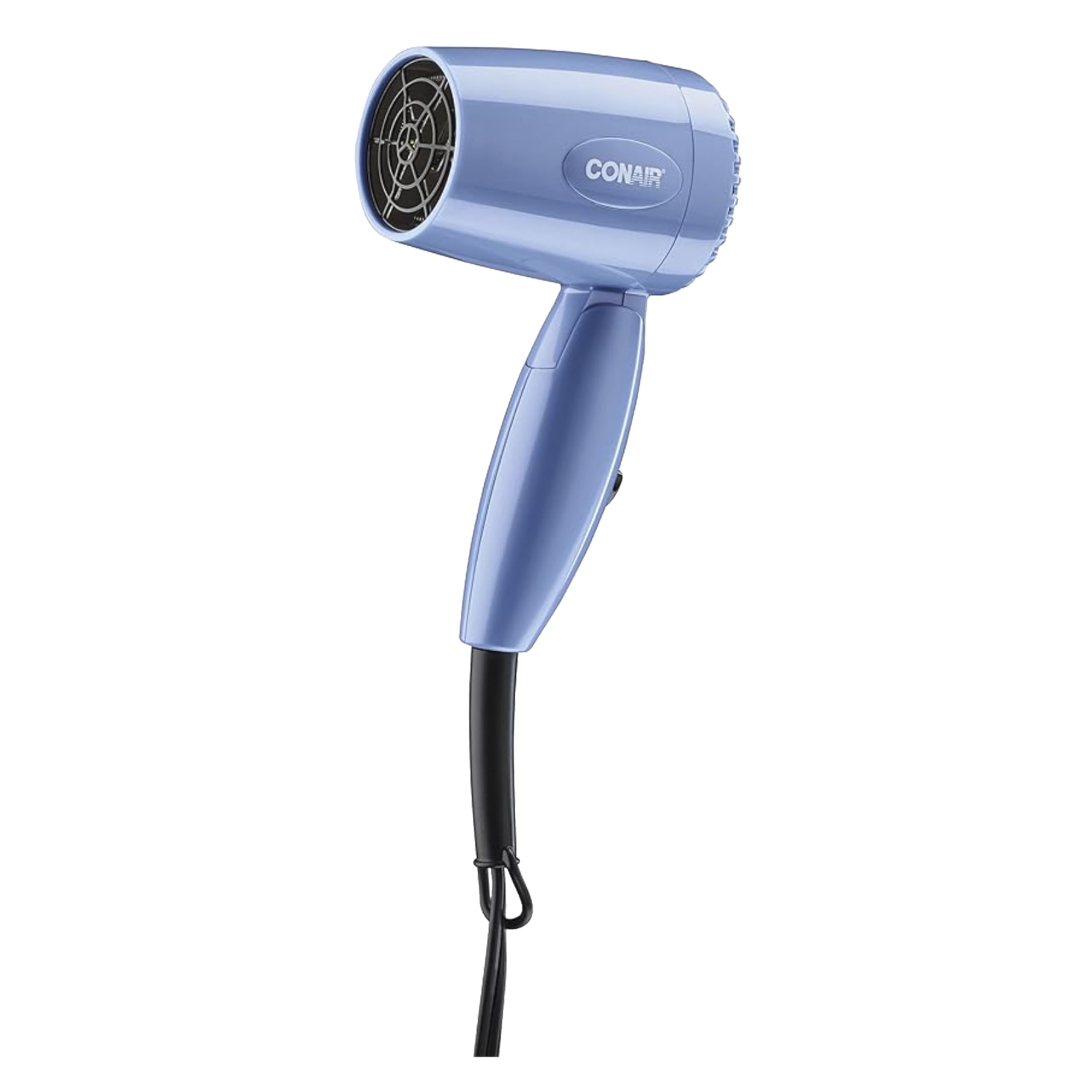 Conair Reisehaartrockner mit Doppelspannung, kompakter 1600-W-Haartrockner mit klappbarem Griff, Blau