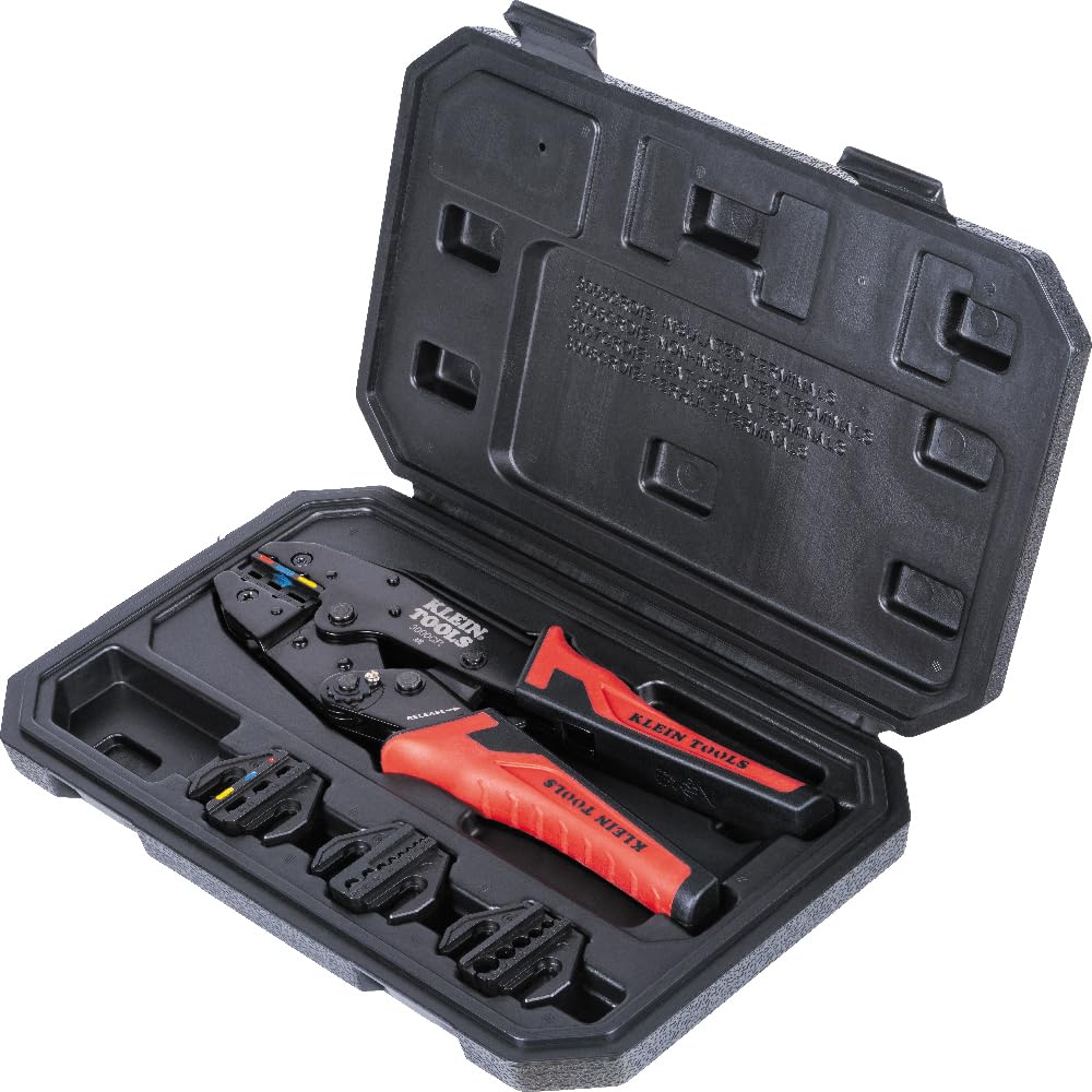 Klein Tools 3005CR Wire Crimper Tool, Ratcheting Insulated Terminal Crimper for 10 to 22 AWG Wire