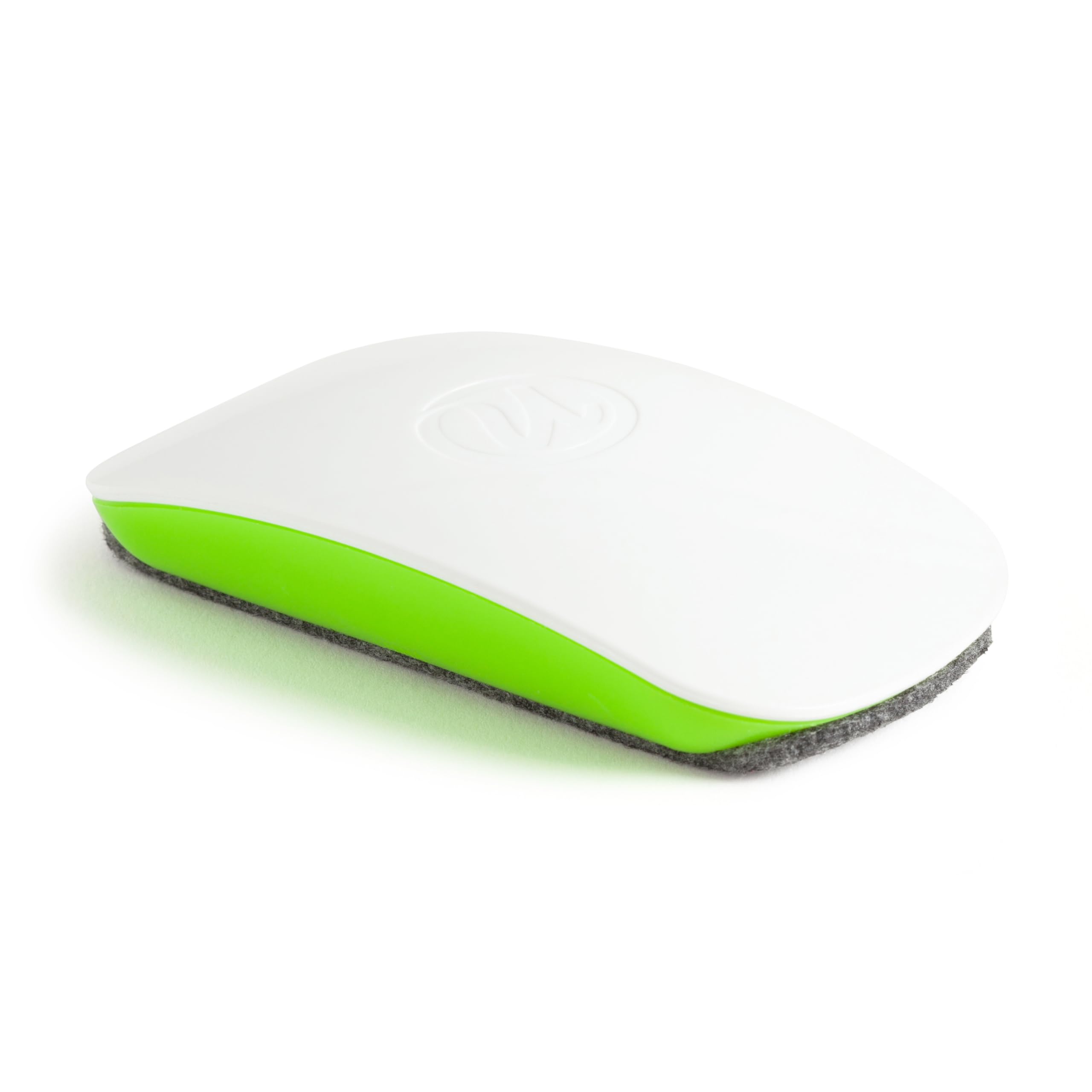 U Brands Magnetic Dry Erase Board Felt Eraser, 4.5"x2.25"x1", 2-tone White and Green, Lightweight Modern Design