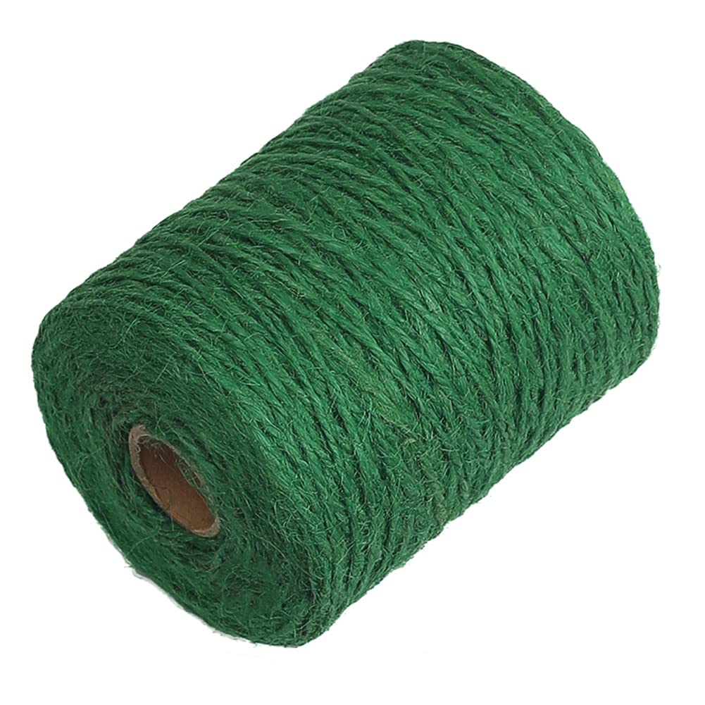 Vivifying Garden Twine, 656 Feet 2mm Green Plant Ties, Strong Jute Twine String for Climbing Plants, Tomatoes, Floristry, Crafts