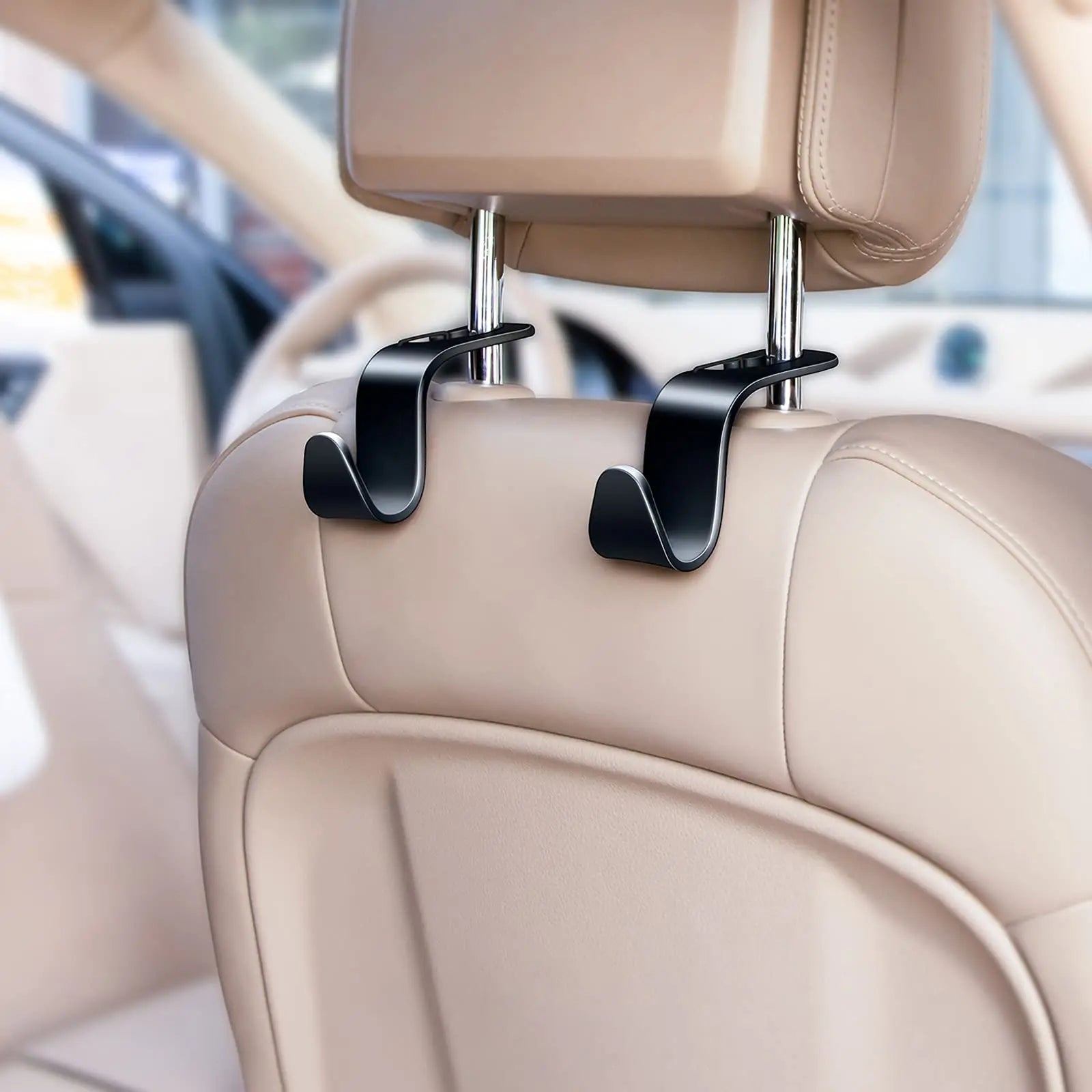 4 Pack Car Back Seat Headrest Hook Hanger for Purse Grocery Bag Handbag Hat