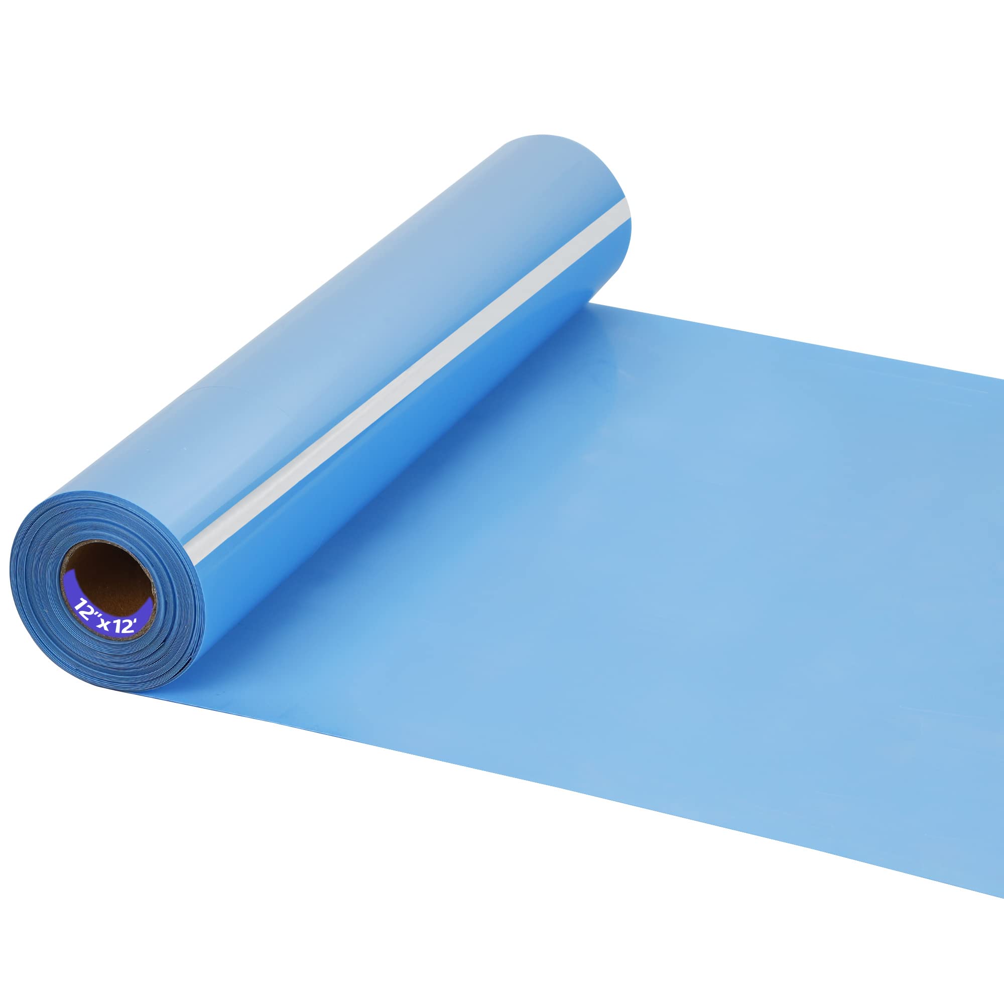 HTV Iron on Vinyl 12Inch by 12ft Roll HTV Heat Transfer Vinyl for T-Shirt HTV Vinyl Rolls for All Cutter Machine - Easy to Cut & Weed for Heat Vinyl Design (12ft, Sky Blue)