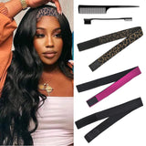 AIFIHIYI Elastic Bands Set for Wigs and Lace Frontals - 3 pieces with Rat Tail Comb, Edge Brush, Melting Band for Laying Edges and Keeping in Place