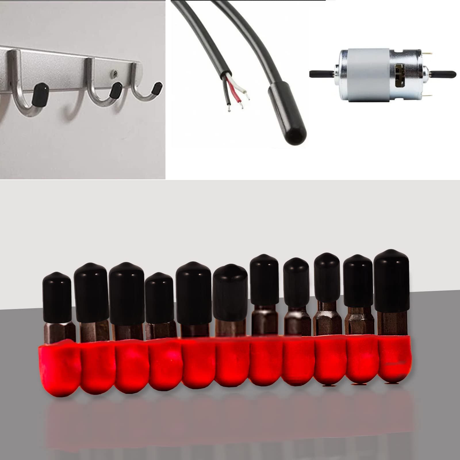 Aleric Rubber End Caps - 60pcs Flexible Screw Thread Protector Covers Rubber Bolt Covers Caps for Metal Tube Rod in 6 Sizes 2mm,3mm,6.5mm,8mm,10mm,12mm