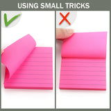 6 Pads Lined Sticky Notes 3x3 Sticky Notes with Lines Self-Stick Note Pads 6 Bright Multi Colors,100 Sheet/Pad