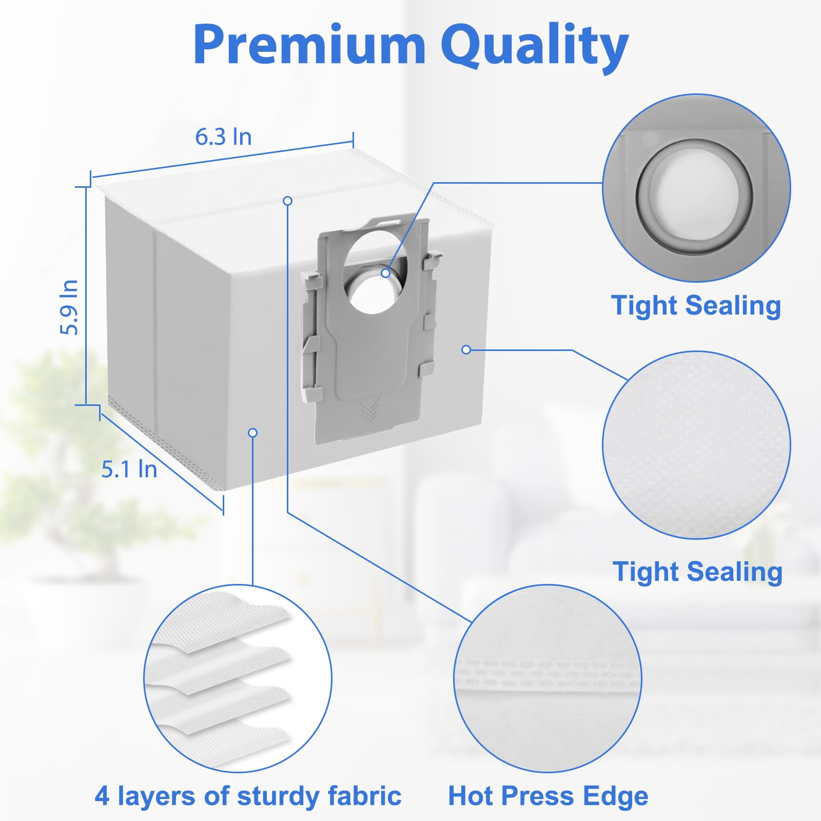 16 Pack Q7 Q5 Dust Bag for Roborock Q7 M5+, Q10 S5+/Q10 X5+, S8+, S8 Pro Ultra, Q7 Max+/Max, Q5 Max+, Q8 Max+, S7 Pro Ultra, Q5, Q5+, Q7, S7 MaxV Ultra Robot Vacuum, 3.5L Large Capacity Disposable Bag