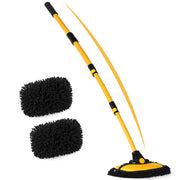 anngrowy 56.7" Car Wash Brush Mop Kit Mitt Sponge with Long Handle Car Cleaning Supplies Kit Tools Car Washing Duster Exterior Scratch Free, Chenille Replacement Head Extension Pole