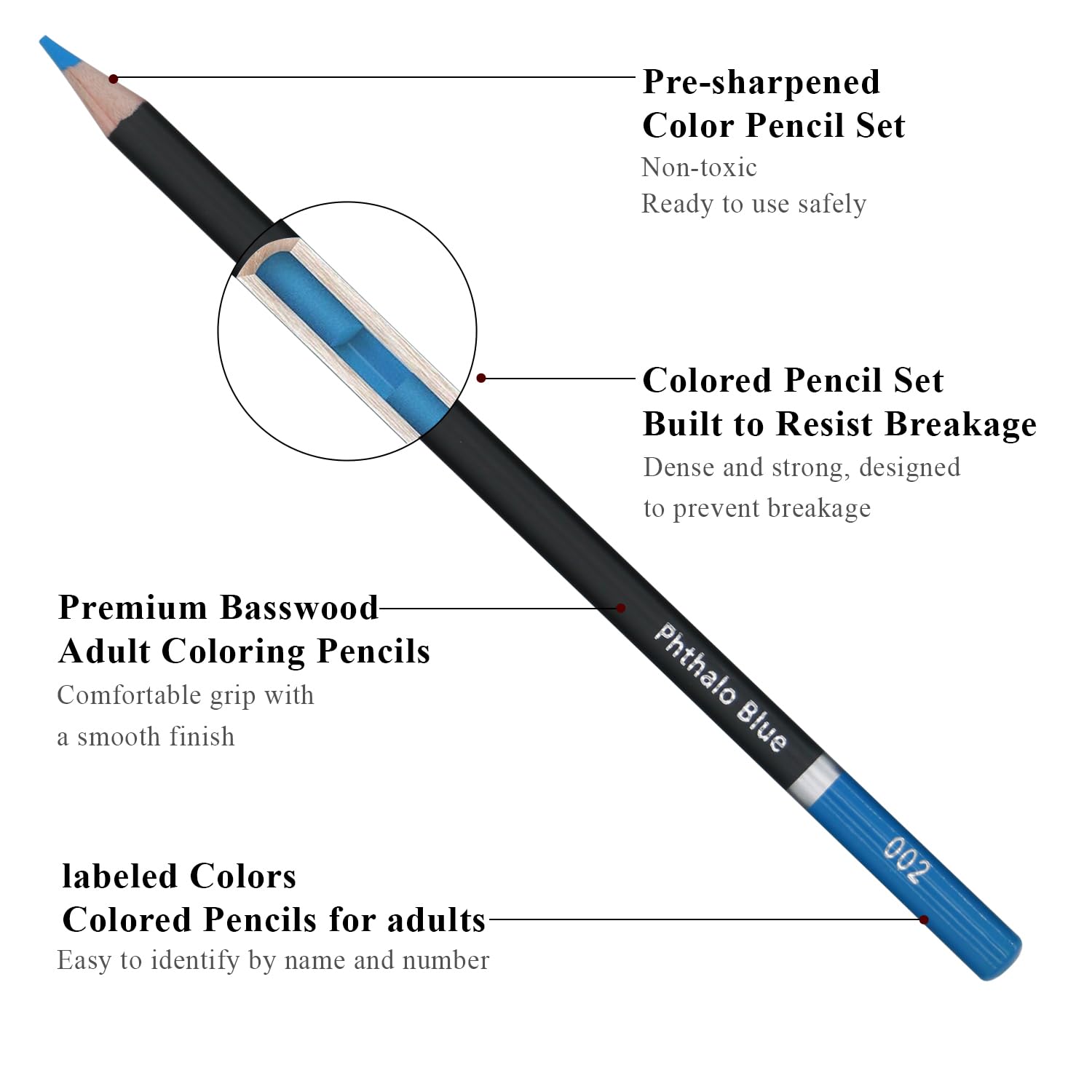 Yagol Colored Pencils for Adult Coloring Books, 72 Color Pencil Set, Soft Core Color Pencils for Adult Coloring Book, Coloring Pencils for Adults - Drawing, Sketching, Blending & Shading-Art Supplies.