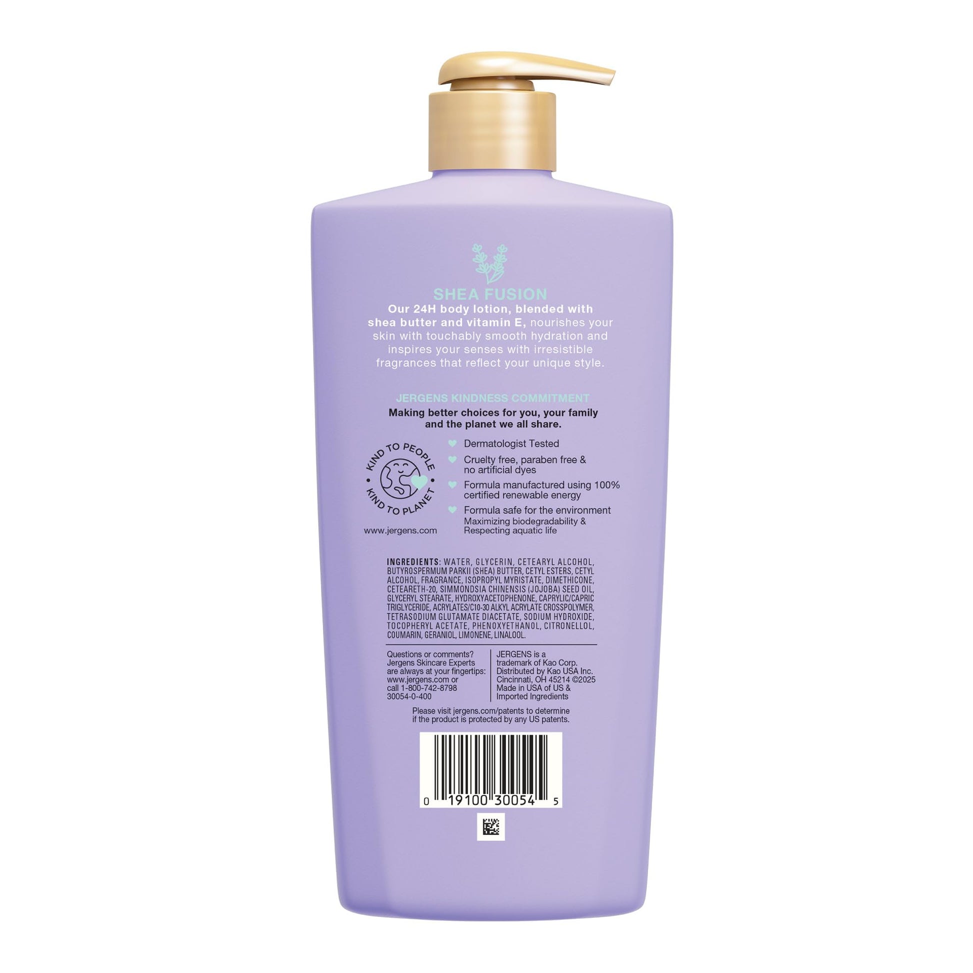 Jergens Shea Fusion Lavender Dreams Body Lotion, Moisturizer with Shea Butter & Vitamin E, 14 Fl Oz