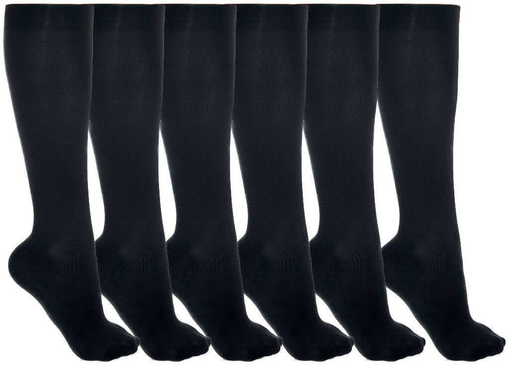 Winterlace Women’s Trouser Socks, Opaque Stretchy Nylon Knee High, Many Colors, 6 or 12 Pairs