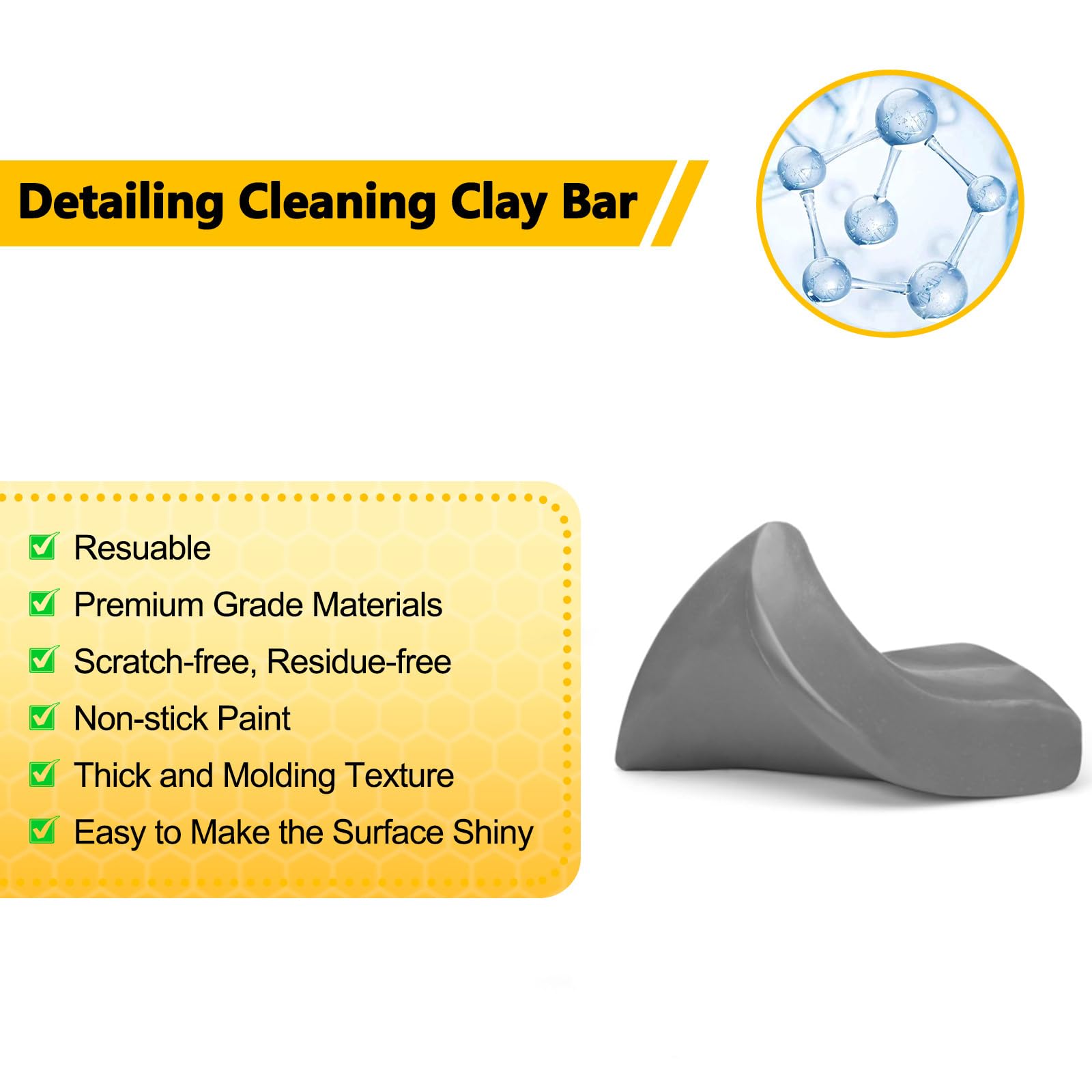 Fitosy Car Clay Bar 4 Pack 400g, Premium Grade No Scratch Magic Clays Bars Detailing Cleaner Kit Glass Deatil Cleaning with Washing and Adsorption Capacity for Auto SUV,RV,Truck