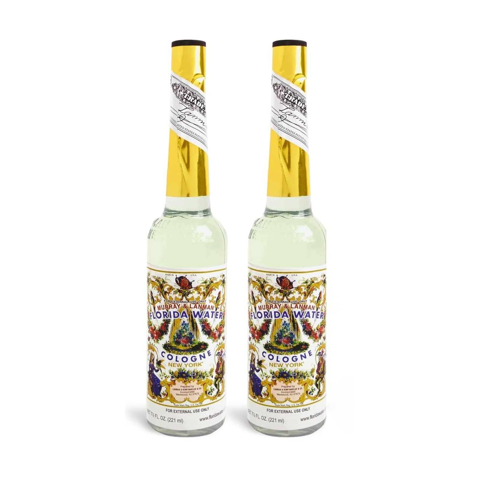 Florida Water, After Shave Cologne, Fresh, Clean Fragrance, 2-Pack of 7.5 Fl Oz, Bottles.