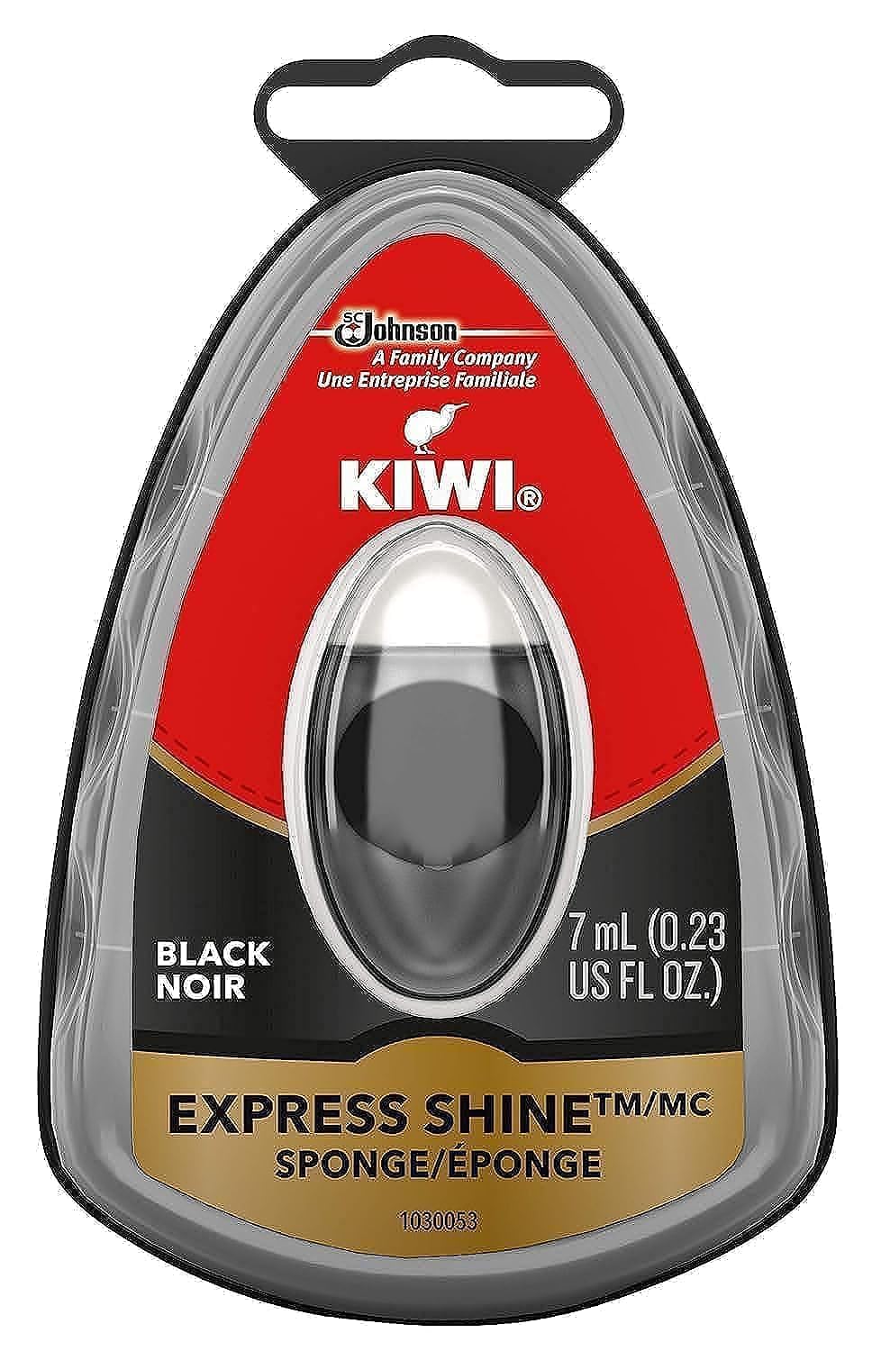 KIWI Express Shoe Shine Sponge | Leather Care for Shoes, Boots, Furniture, Jacket, Briefcase and More | Black, 0.23 Fl Oz (Pack of 1)