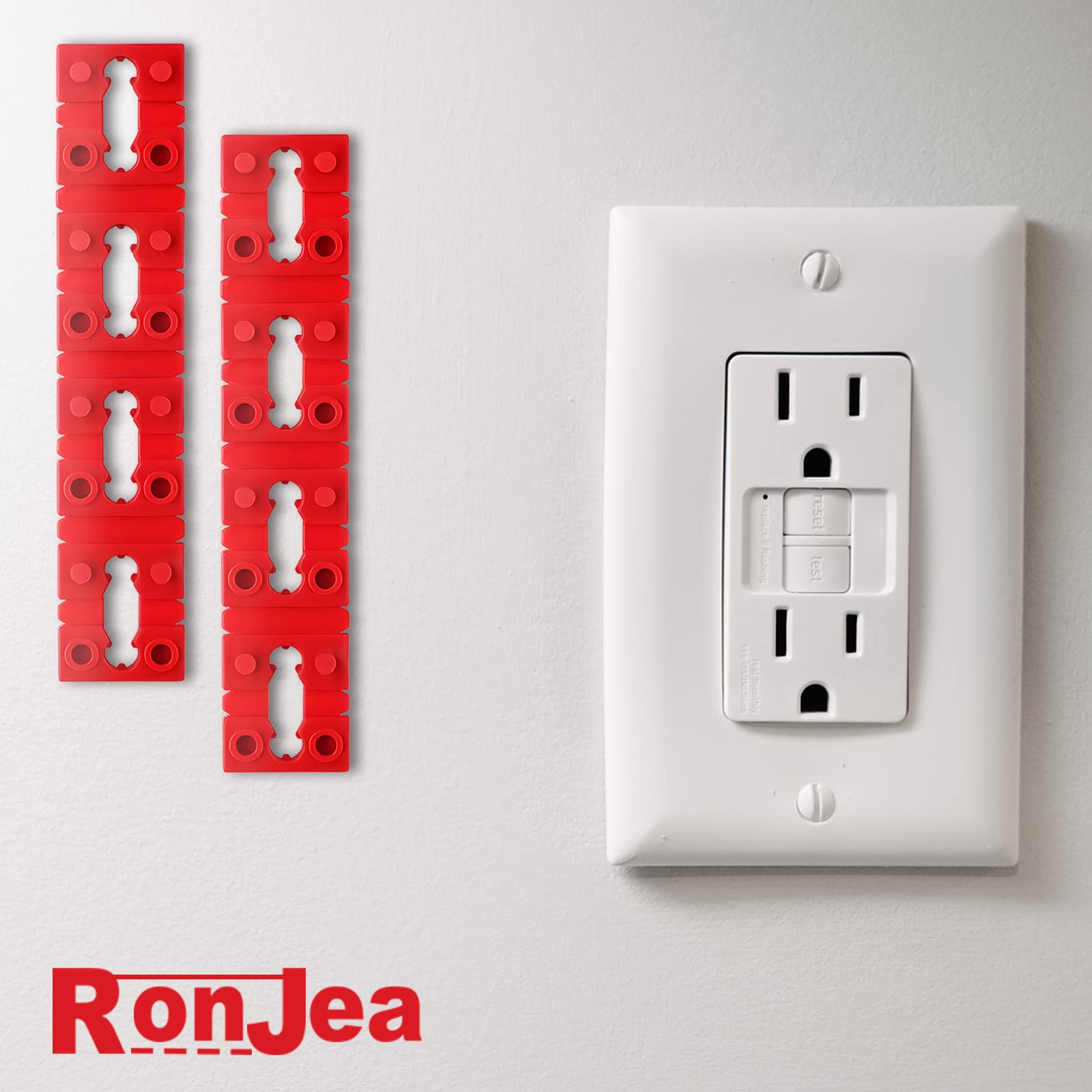 Outlet Spacers for Electrical Box, RonJea 48 PCS Switch and Receptacle Spacers for Loose Outlet Plug Fix, Electrical Extender Outlet Shims Light Switch Spacer