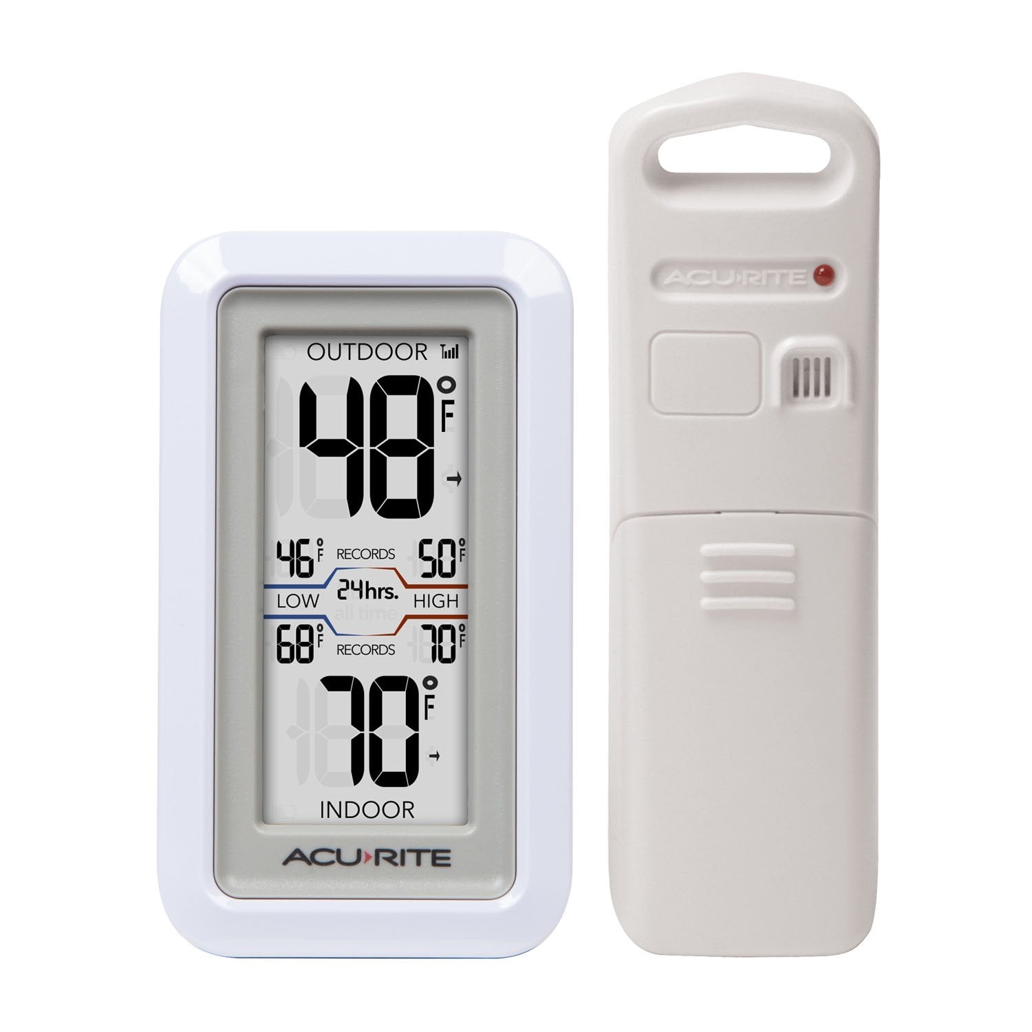 AcuRite 02049 Digital Thermometer with Indoor/Outdoor Temperature,White