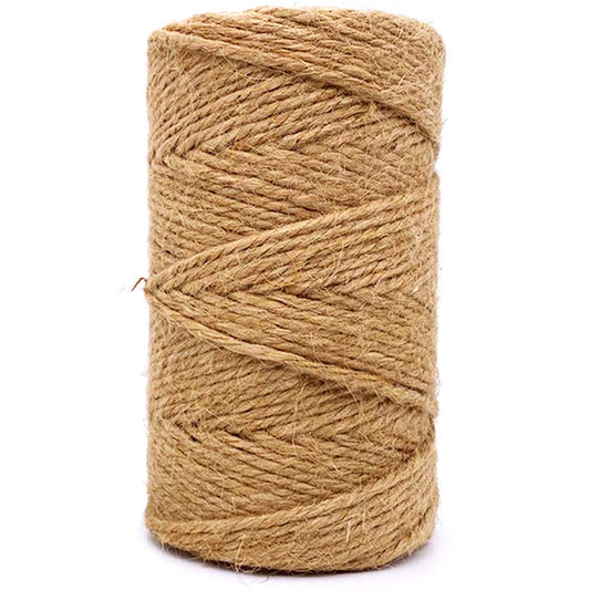 Jute Twine 328 Feet 2.5mm 4Ply Heavy Duty Brown Jute Rope String for Home Gardening Plant Picture Hanger Industrial Packing Mason Jars Wedding Decorations Crafts