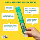 The New Primal Lightly Peppered Turkey Sticks, Keto, Gluten Free Healthy Snacks, Sugar Free Low Carb High Protein, Jerky Meat Stick, 7g Protein, 20 Ct