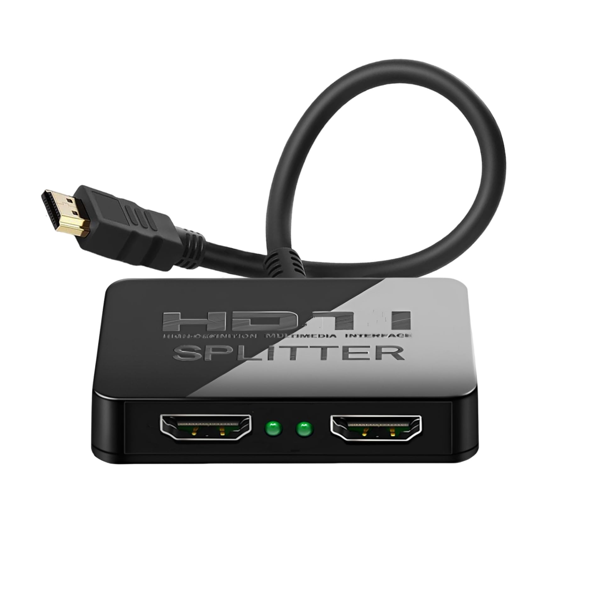HDMI Splitter 1 in 2 Out 4K with Audio Synchronization, HDMI Hub HDMI Splitter for Dual Monitors Mirror Display Laptop for MacBook PC Desktop, Dual HDMI Adapter for 2 Monitor Displays Multi-Screen