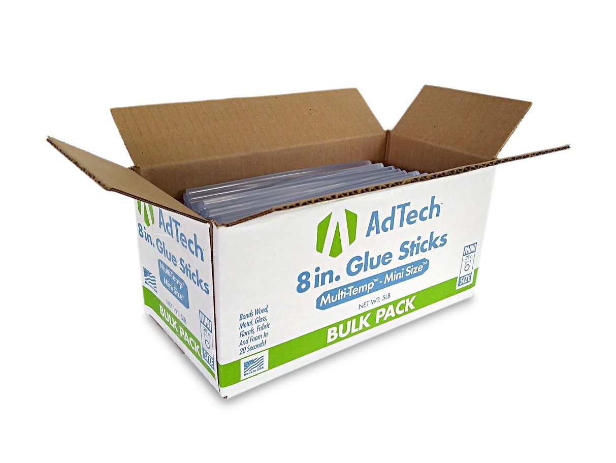 AdTech 220-345-5 Hot Glue, 4 Inch Mini Size, Clear, 550 Sticks, Count