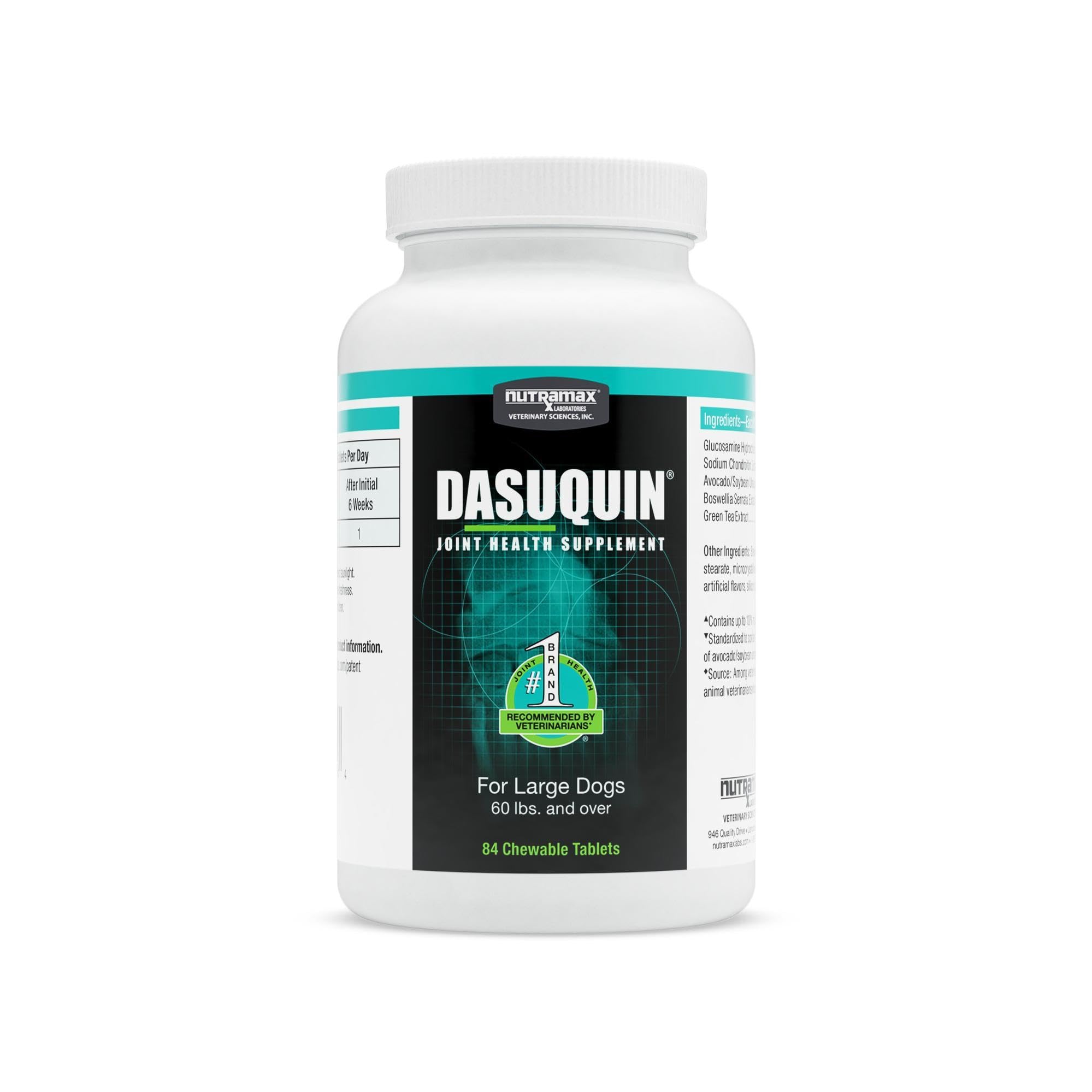 Nutramax Laboratories Dasuquin with MSM Joint Health Supplement for Large Dogs - With Glucosamine, MSM, Chondroitin, ASU, Boswellia Serrata Extract, and Green Tea Extract, 150 Chewable Tablets