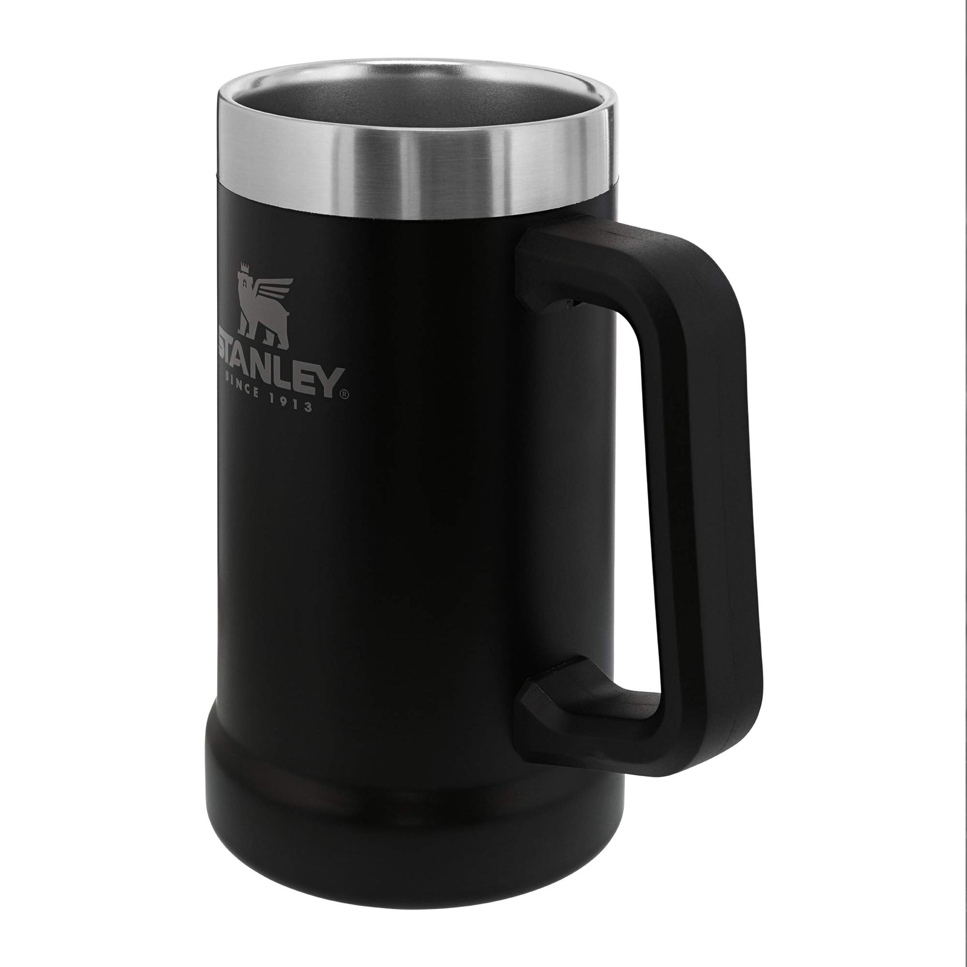 Stanley Stay-Chill Beer Stein 24 oz | Heavy Duty Big Grip Handle | Beer Tumbler Drink Cup, Holds 2 Cans | Insulated Stainless Steel Party Mug | BPA-Free | Matte Black