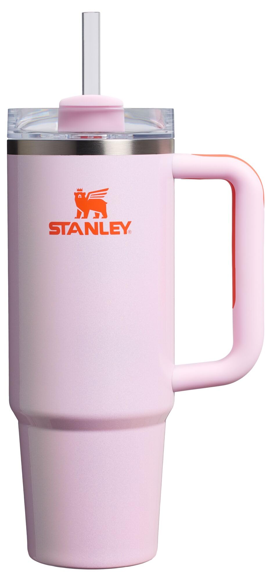 Stanley Quencher H2.0 Tumbler with Handle and Straw 30 oz | Flowstate 3-Position Lid | Cup Holder Compatible for Travel | Insulated Stainless Steel Cup | BPA-Free | Rose Petal Shimmer