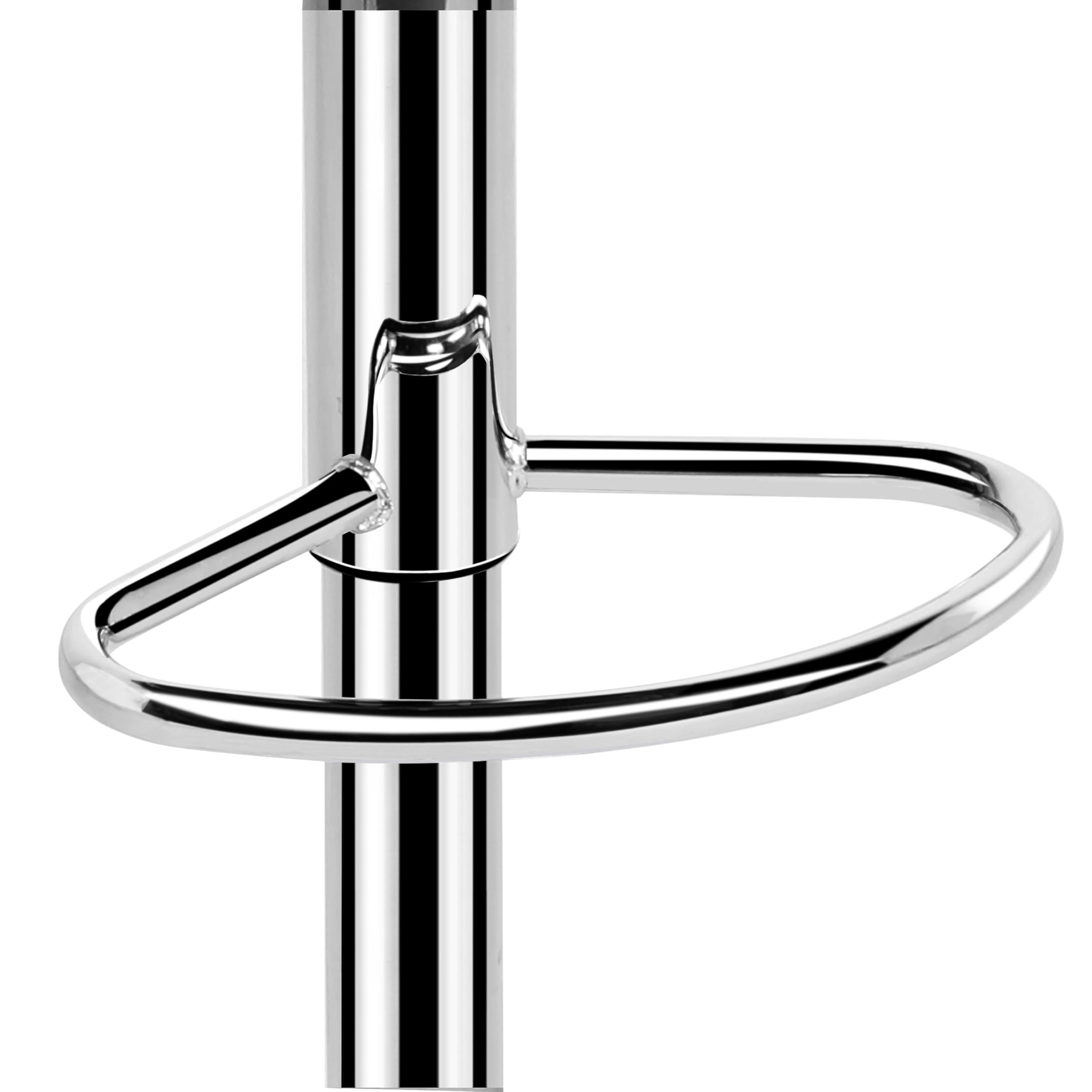 Yaheetech Bar Stools Set of 2, Adjustable PU Leather Swivel Barstools, Modern Counter Stools with Back and Footrest, Counter Height Barstools for Bar, Kitchen, Dining Room, Black