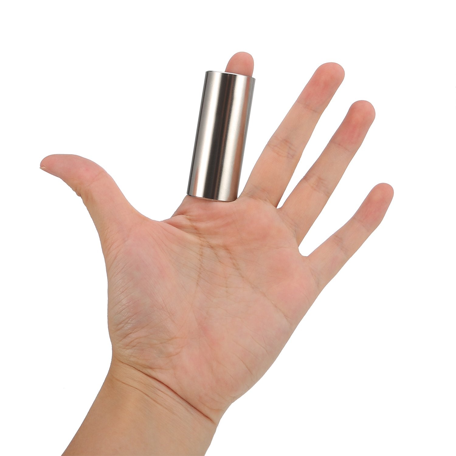 2 Pieces Glass Slide and Stainless Steel Slide in Box for Guitar, Bass, Medium (6 cm)