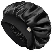 YANIBEST Silk Bonnet for Men Women Hair Bonnet for Sleeping Double Layer Satin Bonnets for Black Women Curly Hair Sleep Cap,Black