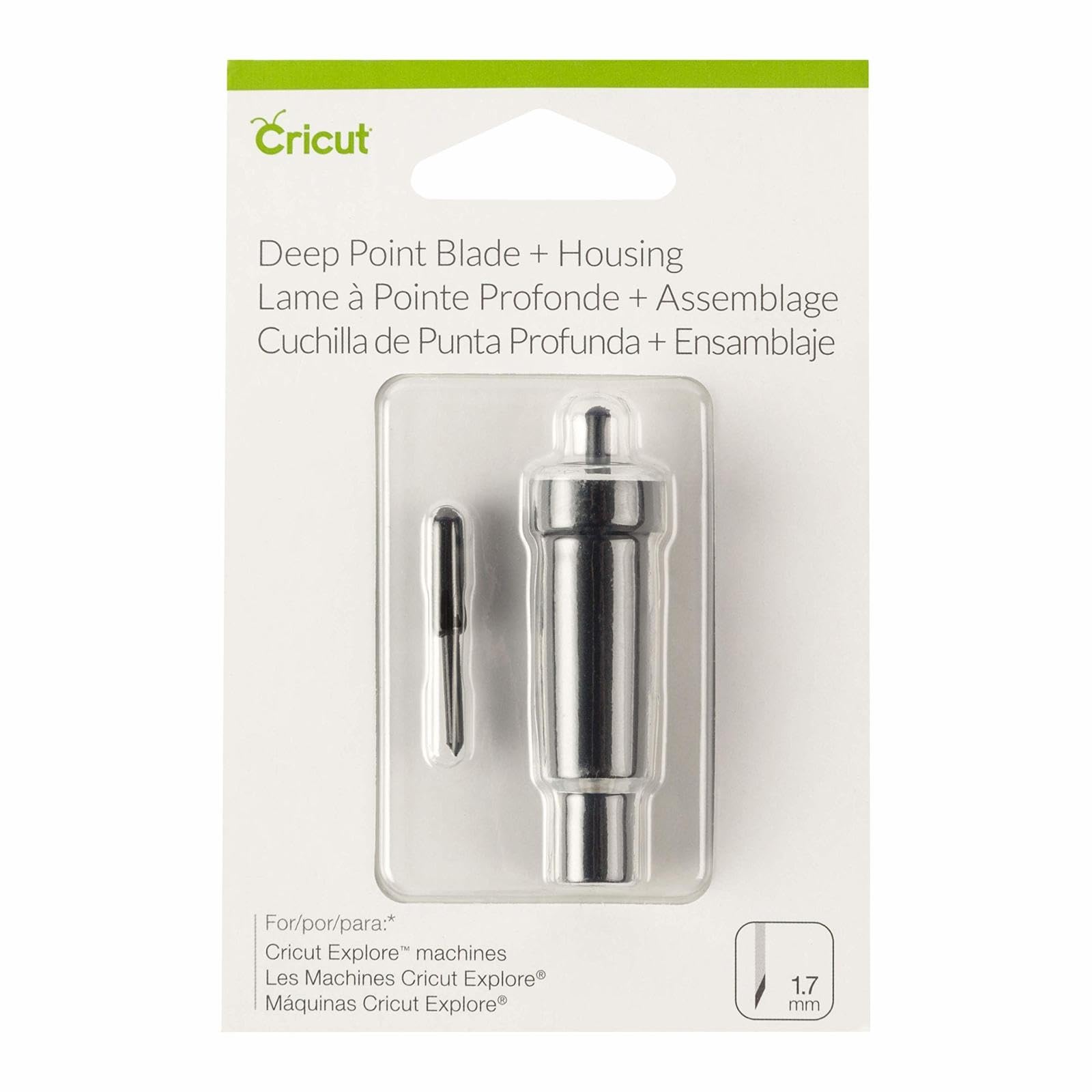 Cricut Deep-Point Blade + Housing, Cutting Blade with Deep Cut Housing, Cut Materials up to 1.5mm Thickness, for Personalized Crafts, Compatible with Cricut Maker and Explore Machines,Black