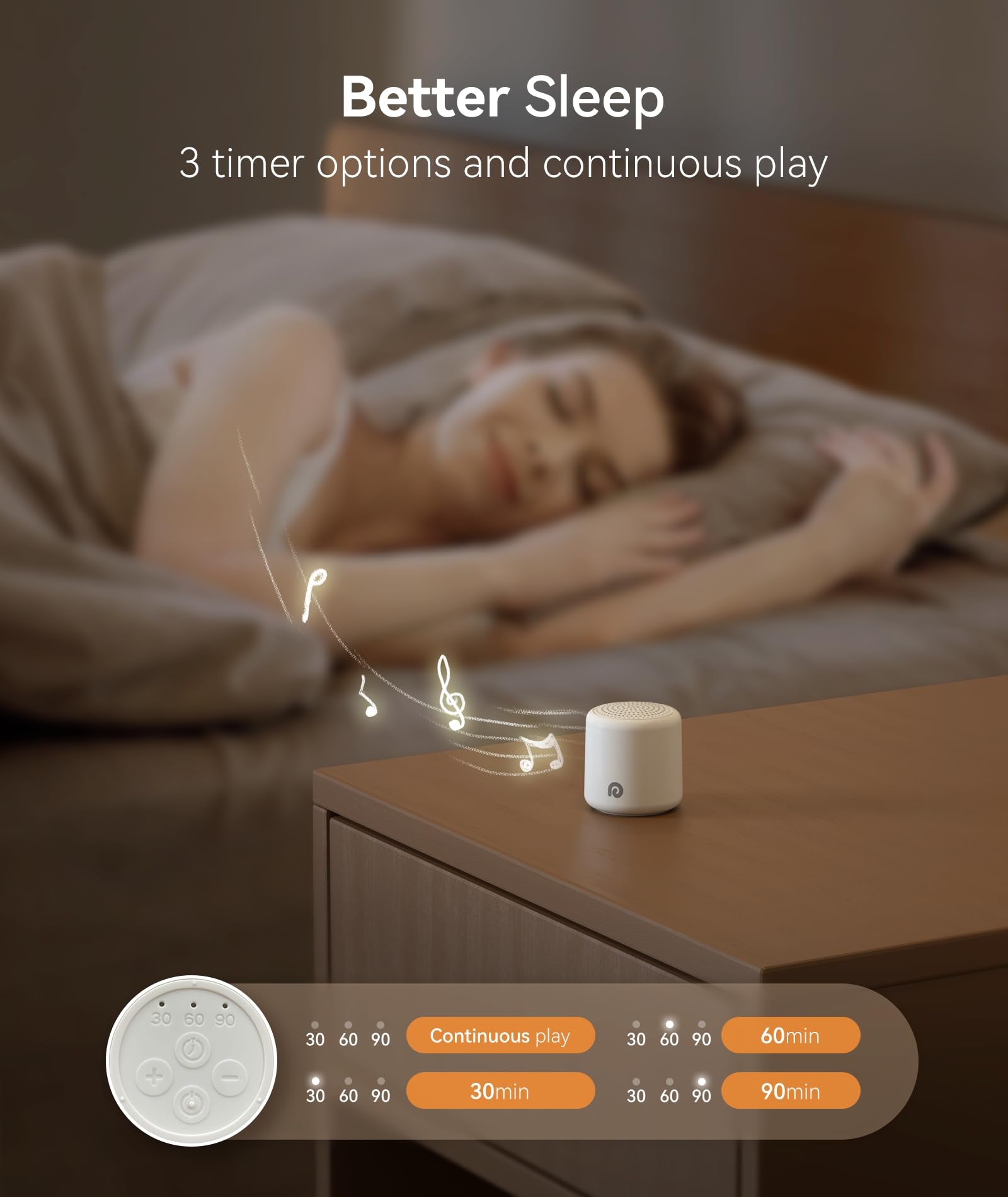 Dreamegg Portable White Noise Machine - Travel Sound Machine for Sleep, Features Powerful Battery, Egg-Sized, 16 Nature Sounds, Timer, Sound Machine for Baby Adults Office Privacy Home Gift