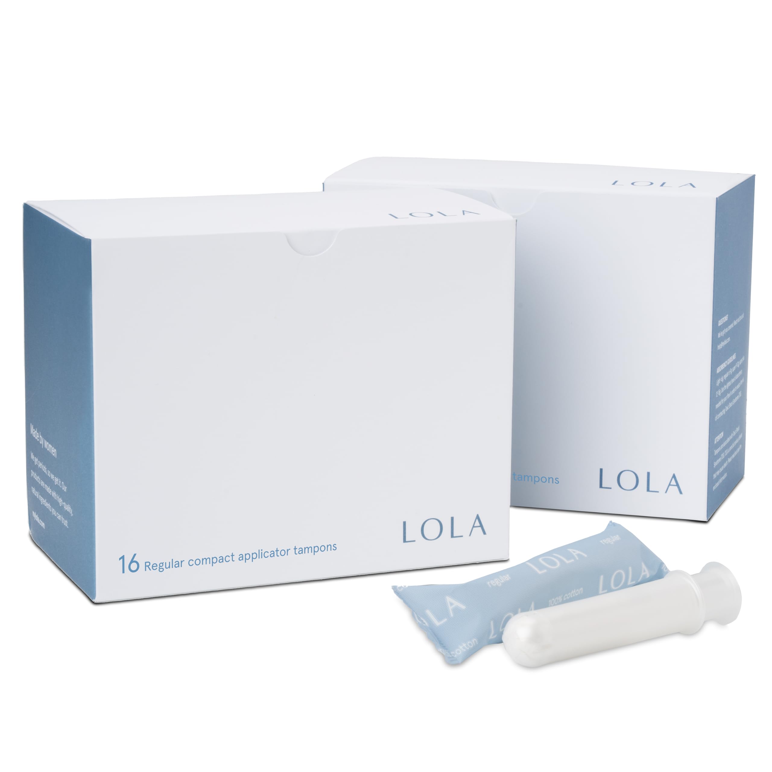 LOLA Organic Tampons, 32 Count - Regular Non-Toxic Tampons, Period Feminine Hygiene Products, HSA FSA Approved - Feminine Care Products - Tampons for Women - Tampons Cotton