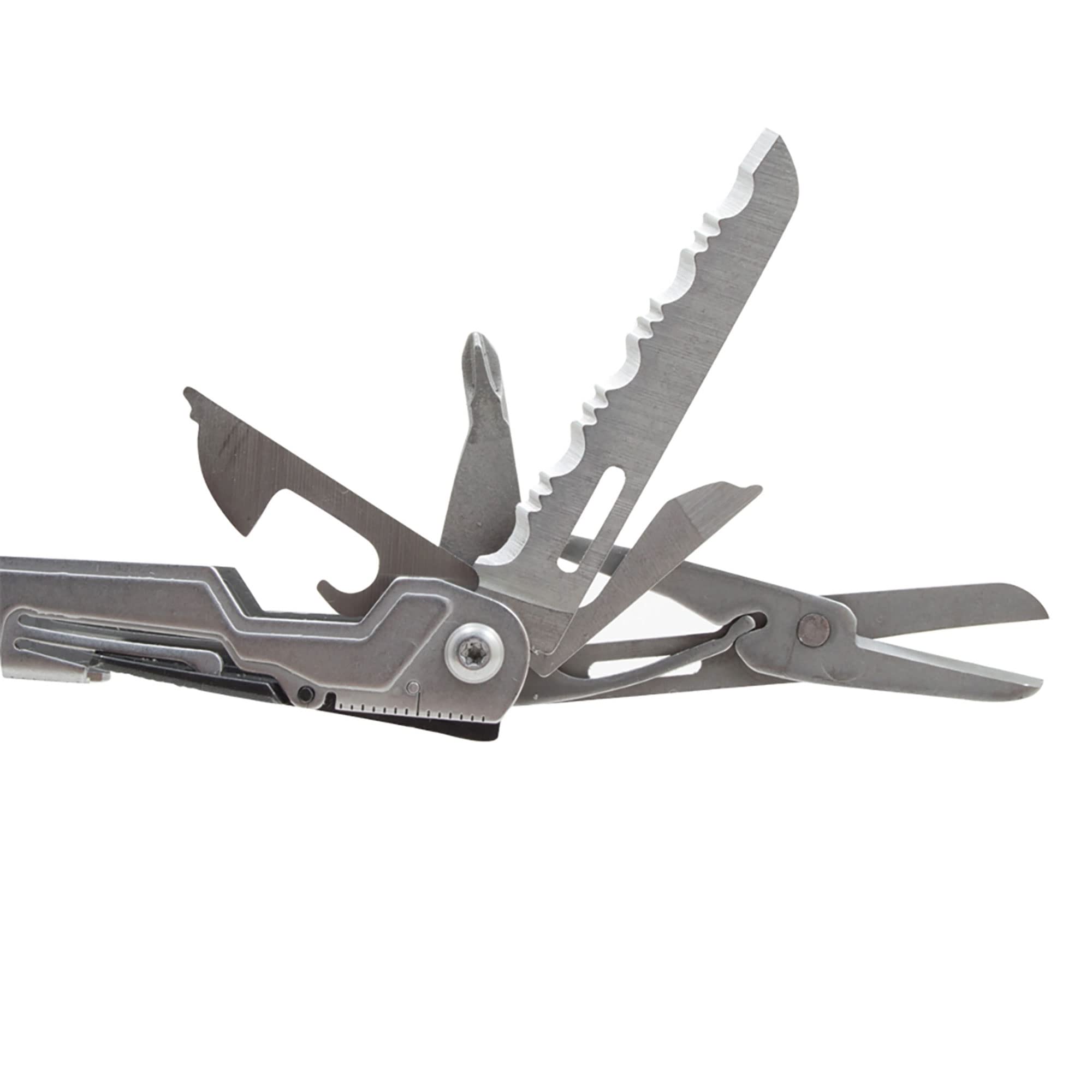 SOG PowerPint Mini Compact Stainless Steel Multi-Tool |18 Lightweight Specialty Tools & SOG Multitool Pliers Pocket Knife, Stone Wash