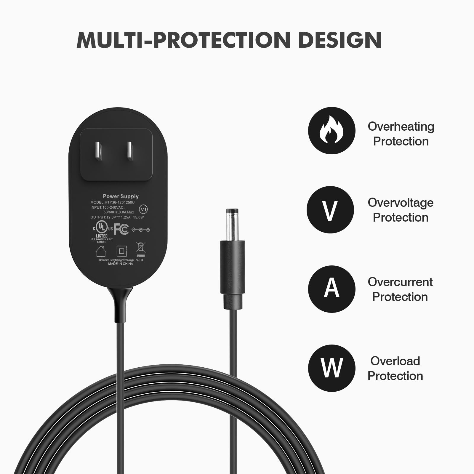 15W Power Adapter for Echo Dot (3rd/4th/5th Gen),Echo Dot with Clock (3rd/4th/5th Gen), Echo Dot Kids Edition, Echo Show 5(1st & 2nd Gen), Echo Spot,Pop, and Fire TV Cube, 5Ft Power Cord