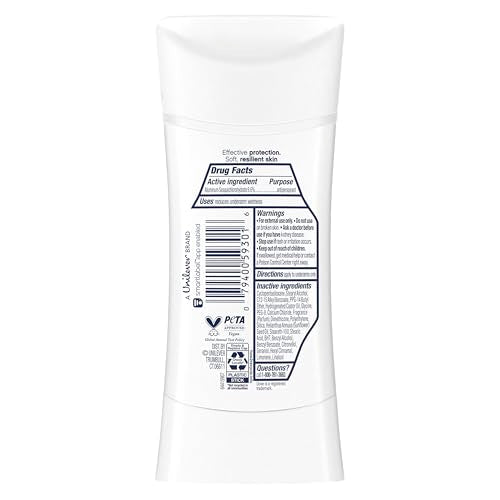 Dove Advanced Care Antiperspirant Deodorant Stick for Soft, Resilient Skin, Clear Finish with No White Marks and 72-Hour Sweat & Odor Protection, 2.6 oz