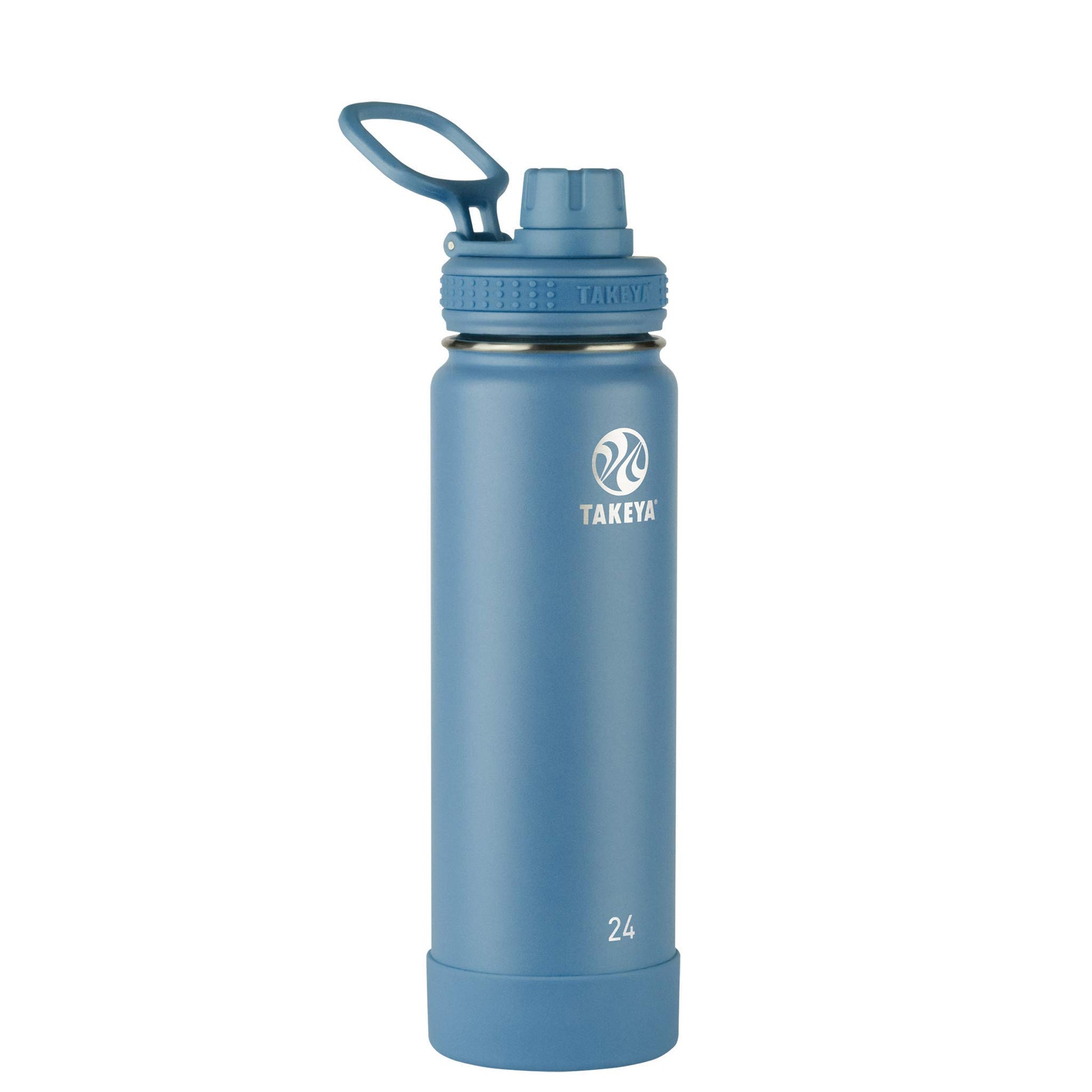 Takeya Actives 18 oz Vacuum Insulated Stainless Steel Water Bottle with Spout Lid, Premium Quality, Midnight Blue