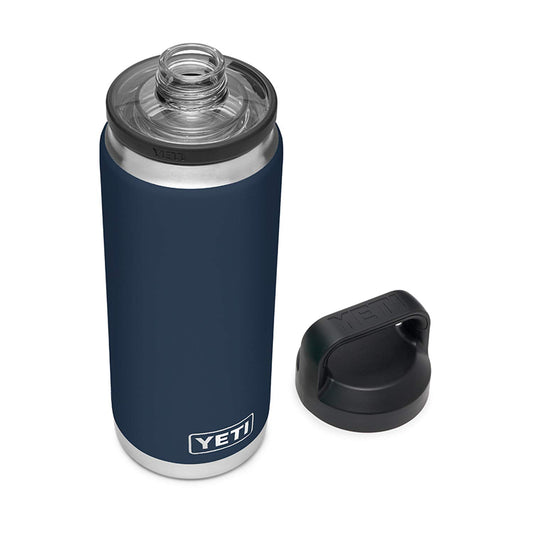 YETI Rambler 26 oz Bottle, Vacuum Insulated, Stainless Steel with Chug Cap, Navy