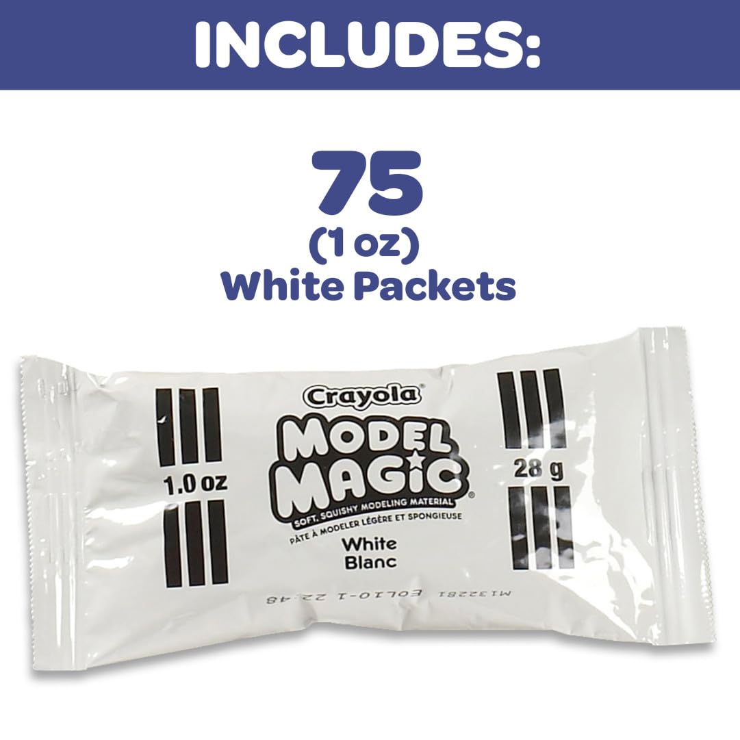 Crayola Model Magic - White (75ct), 1oz Modeling Clay Alternative, Molding Air Dry Clay for Kids, Bulk Art Supplies, Must Have Teacher Classroom Essentials
